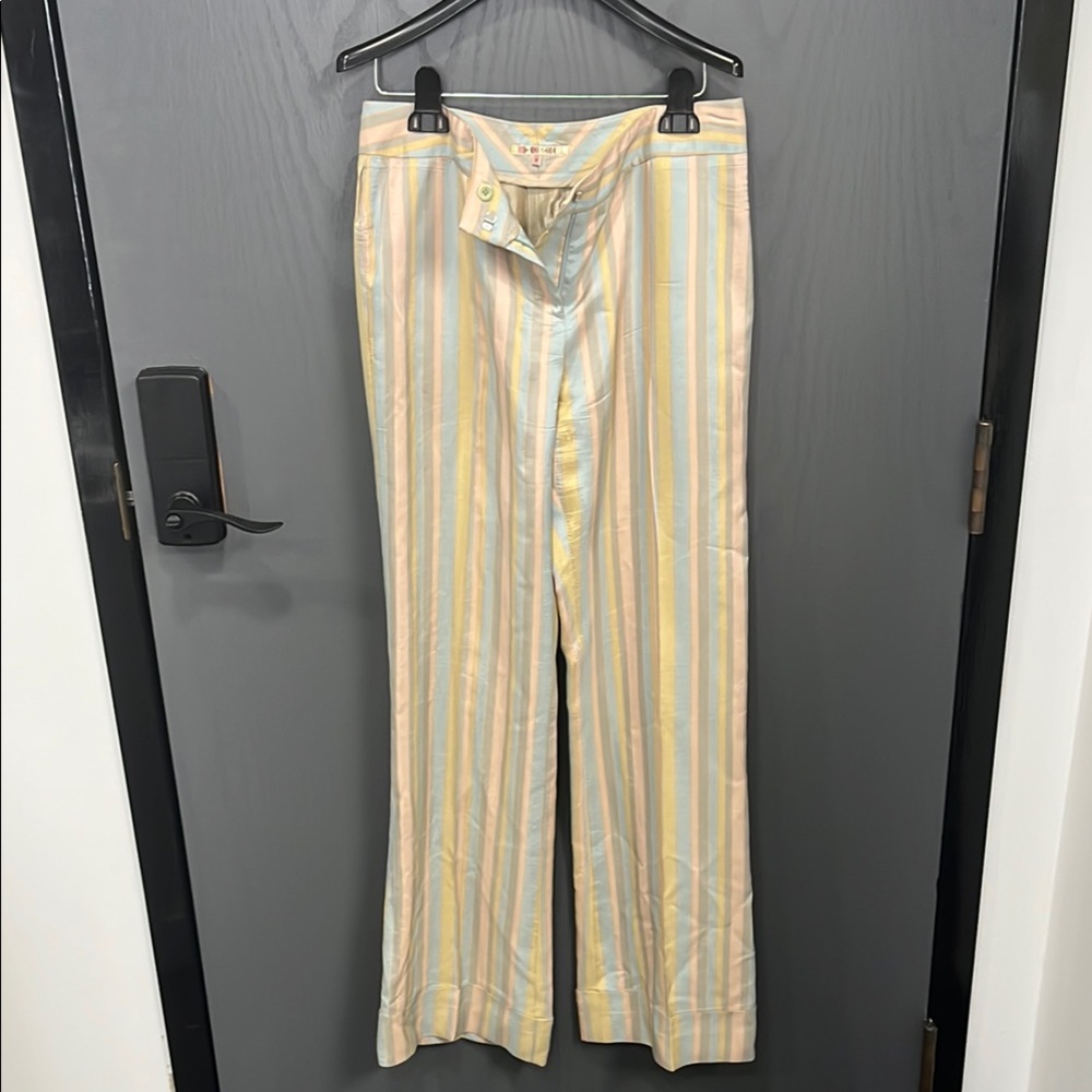 Striped Pastel Wide-Leg Pants